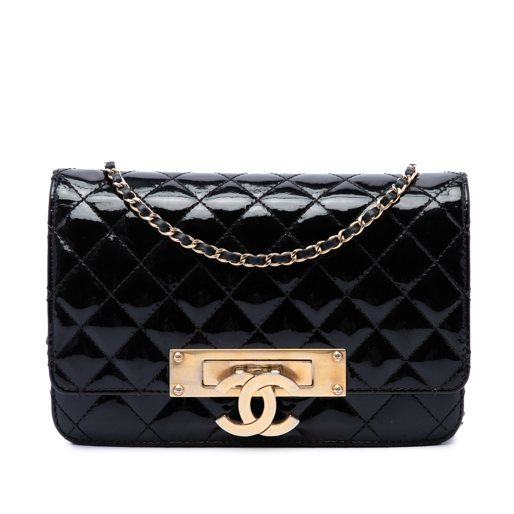 Pre-Loved Chanel Quilted Patent Golden Class Wallet on Chain